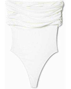 Desigual Body Escote Drapeado Nathy Peluso - Blanco