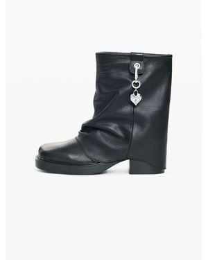 Desigual Chelsea Heart Boots, Cow Leather - Blue