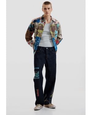 Desigual Oriental Printed Jeans, Cotton - Blue