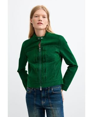 Desigual Short Faux Leather Jacket, Polyurethane - Green