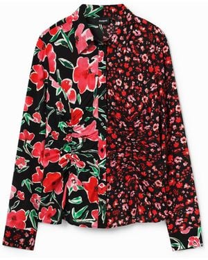 Desigual Floral Gathered Shirt, Viscose