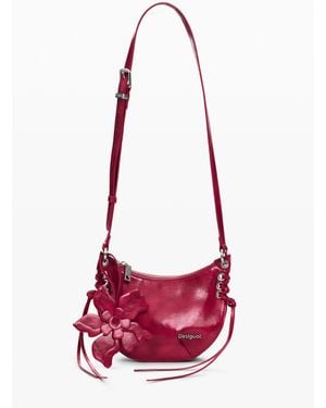 Desigual Large Flower Crossbody Wallet, Polyurethane - Red