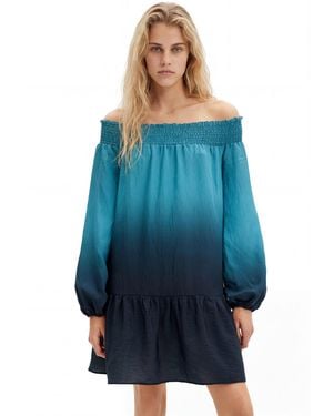 Desigual Short Bandeau Dress - Blue
