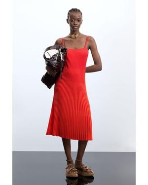 Desigual Vestido Tirantes 100% Algodón, Algodon, Rojo