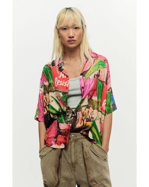 Desigual Floral Printed Shirt, Viscose - Red