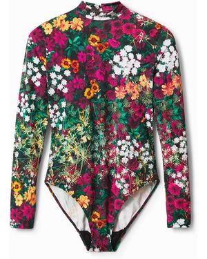 Desigual Body Miniblumen, Polyester - Weiß
