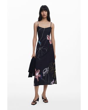 Desigual 2-In-1 Brushstroke Dress - Black