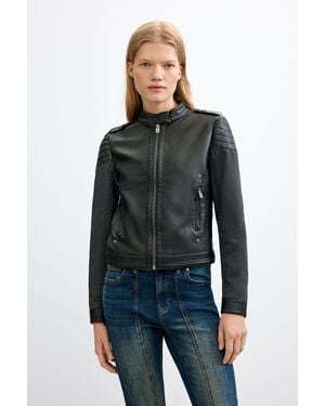 Desigual Jacket Leather Effect - Grey