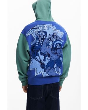 Desigual Sudadera Marvel Cremallera - Azul