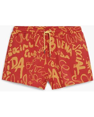 Desigual Badeanzug Mit Schriftzug, Baumwolle - Rot
