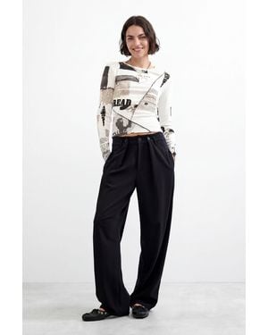 Desigual Straight Long Trousers - Blue