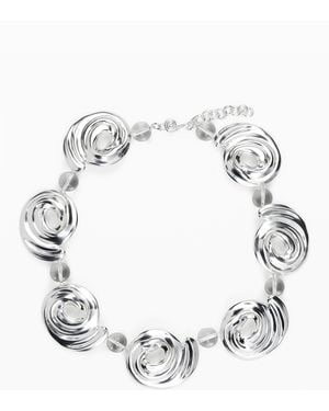 Desigual Plated Spiral Necklace Zalio - White