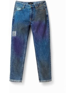 Desigual Straight Distressed Jeans, Cotton - Blue