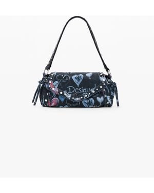 Desigual Medium Graffiti Bag, Cotton - Blue