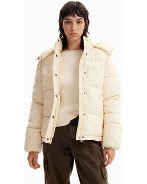 Desigual Textured Quilted Jacket - Natural