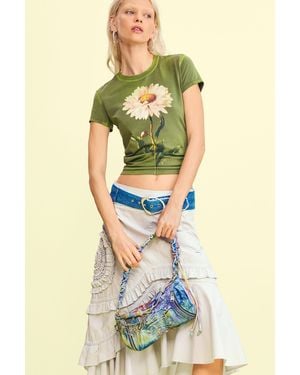 Desigual Printed Arty Bag, Cotton - Blue