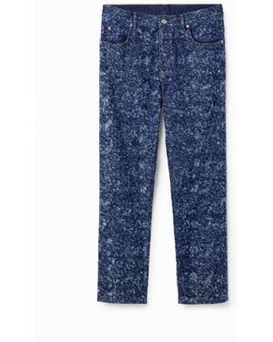 Desigual Straight Textured Jeans, Cotton - Blue
