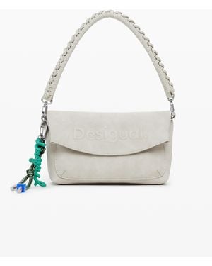 Desigual Medium 3D Logo Flap Bag - White