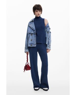 Desigual Rippenstrickhose - Blau