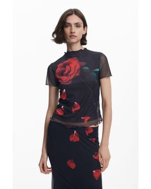 Desigual Tyler Mcgillivary Flower T-Shirt - Blue