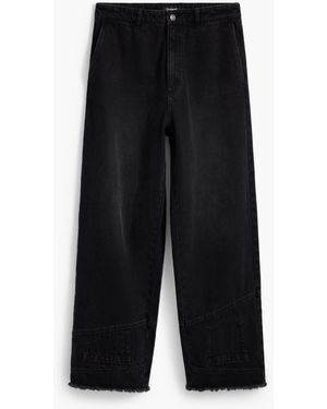 Desigual Upcycling Jeans With Frayed Hem, Cotton - Blue