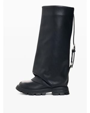 Desigual High Boots With Leather Effect, Polyurethane - Black