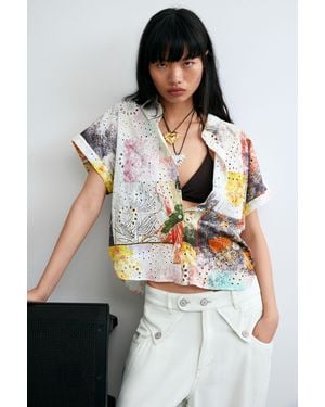 Desigual Short-Sleeve Cotton Shirt, Cotton - Black