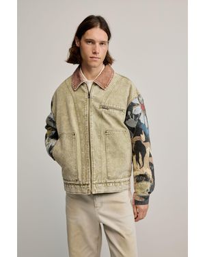 Desigual Chaqueta Jacquard Estampada, Hombre, Algodon, Verde - Neutro