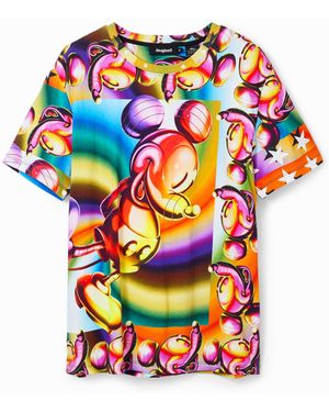 Desigual Multicolour Oversize Mickey Mouse T-Shirt, Cotton - White