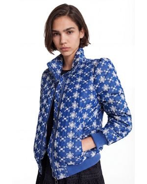 Desigual Lace Quilted Jacket - Blue