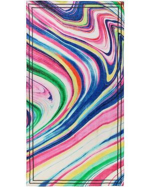 Desigual Multicolor Pleated Rectangular Foulard, Polyester - Gray