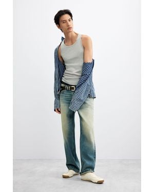 Desigual Plain Denim Trousers, Cotton - Blue
