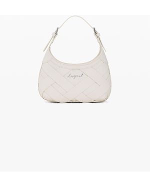 Desigual Small Braided Bag Logo, Polyurethane - White