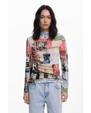 Desigual Jersey Fino Postales - Rojo