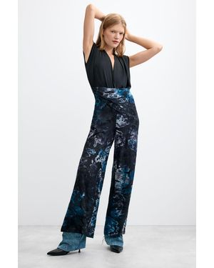 Desigual Long Flocked Jumpsuit, Polyester - Blue