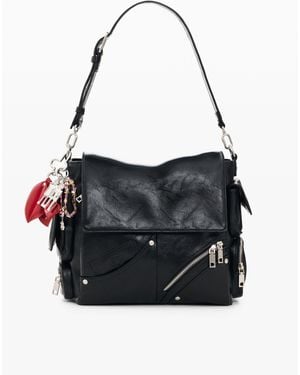 Desigual Small Faux Leather Backpack, Polyurethane - Black