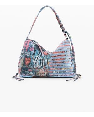 Desigual Medium Denim Bag, Cotton - Blue
