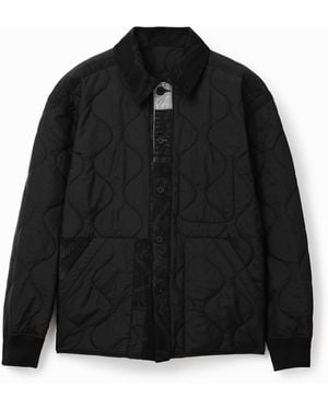Desigual Gestepptes Überhemd Patch - Schwarz