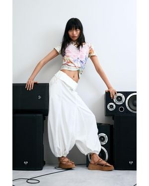 Desigual Baloonhose 100% Baumwolle, Weiß - Schwarz