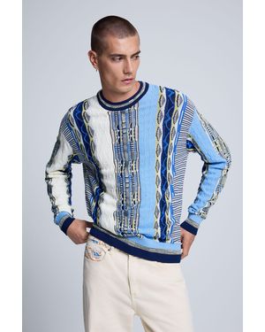 Desigual Jacquard-Pullover, Herren, Blau
