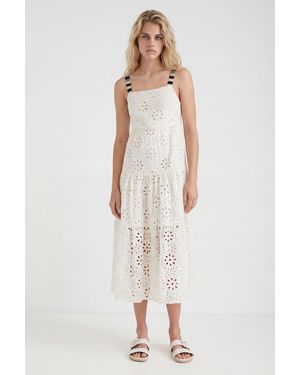 Desigual Swiss Embroidery Maxi Dress, Cotton - White