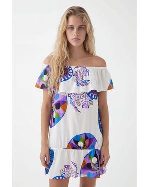 Desigual M. Christian Lacroix Short Ruffle Dress, Viscose - Blue