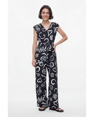 Desigual Printed Letter Jumpsuit - White
