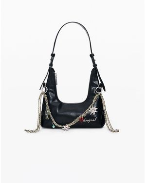 Desigual Monedero Charm, Mujer, Poliuretano, Negro
