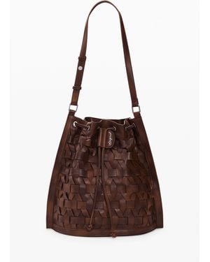 Desigual Medium Braided Drawstring Backpack, Polyurethane - Brown