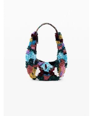 Desigual Small Embroidered Bag - Blue