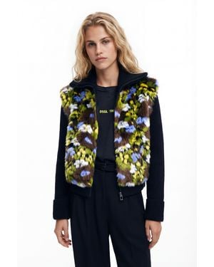 Desigual Combined Floral Jacket - Black