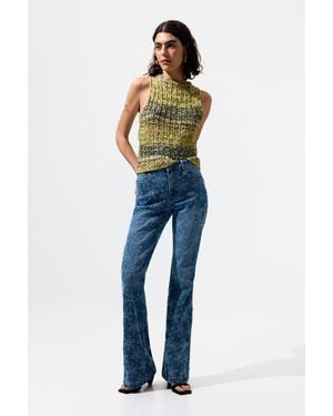 Desigual Pantalón Vaquero Acampanado, Mujer, Azul