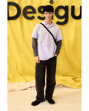 Desigual Double-Sleeve Patch T-Shirt Botter - Blue