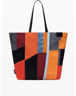 Desigual Arty Patch Bag With Large Handles, Outlet - Red